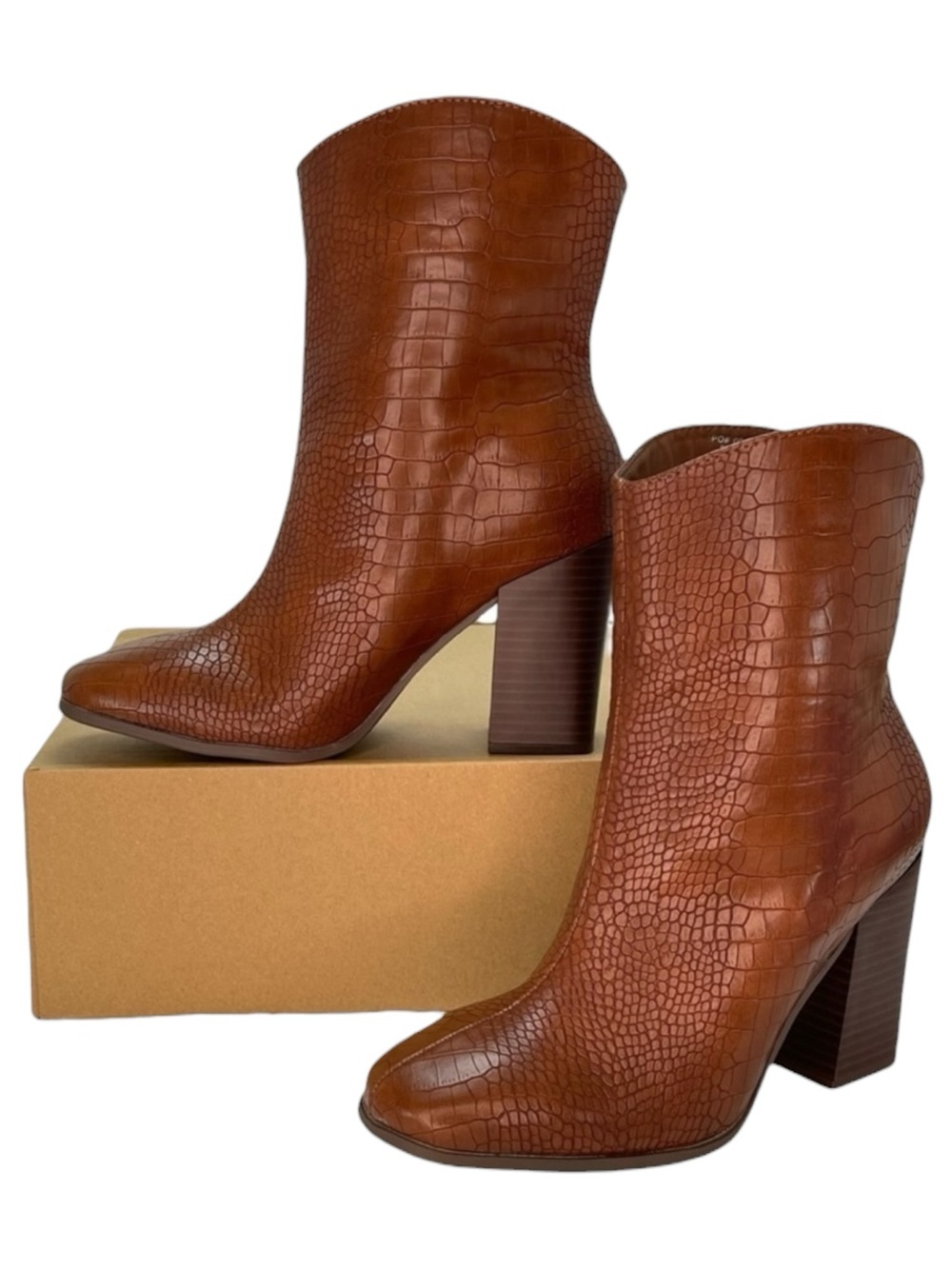 Journee Collection Brekinn Brown Heeled Womens Ankle Boots Size 8.5M